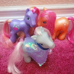 My Little Pony Purple, Orange, and Gray Toy Trio